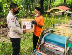 Salurkan Bantuan Sembako, Polisi Sasar Tukang Becak di Majene