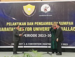 Prof Andi Wardihan Sinrang Dilantik sebagai Rektor Universitas Wallacea Mamuju