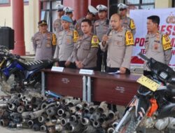 21 Hari Gelar Operasi, Polres Mamuju Tengah Sita Ratusan Knalpot Brong