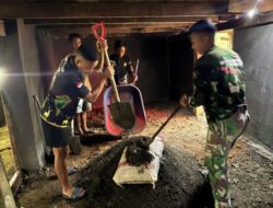 Pembangunan RTLH Mansyur Program TMMD Kodim 1427/Pasangkayu, Terlihat TNI dan Warga Tetap Kompak Gotong-royong