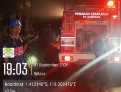 Api Lahap Lahan Semak di Lariang, PT Mamuang Kerahkan Tim dan Armada Pemadam