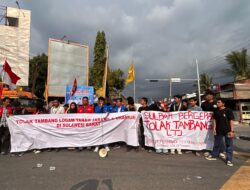 Mahasiswa Demo Tolak Sosialisasi Rencana Tambang LTJ di Mamuju